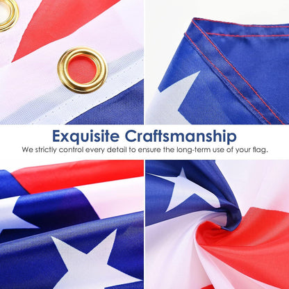 USA Flagge 90 x 150 cm für Amerika Wahltag Deko 2024 mit Messing-Ösen