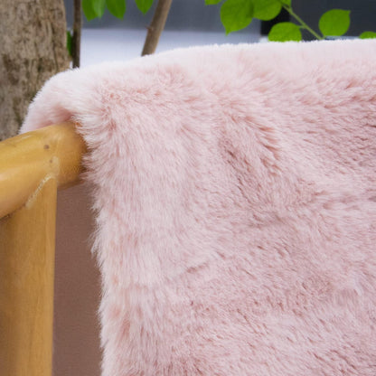 Flauschiger Rosa Läufer 60x245 cm - Weicher Fellteppich für Schlafzimmer