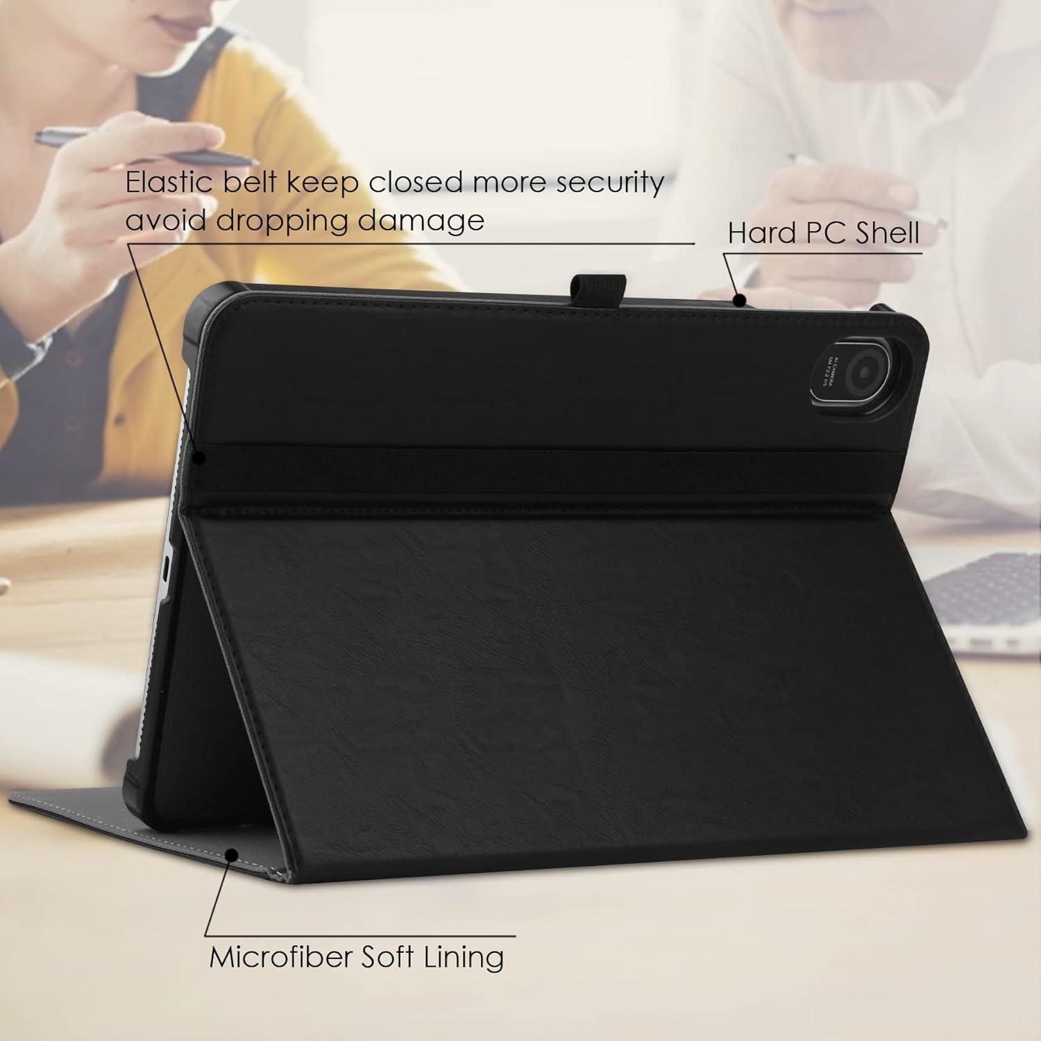 Honor Pad 8 Tablet 12 Zoll Hülle PU Leder Stand Folio Hülle Handstrap Schwarz