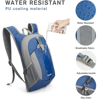 Faltbarer Wanderrucksack 12L Damen Herren Blau/Grau