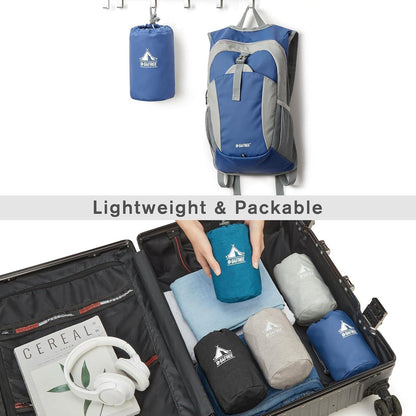 Faltbarer Wanderrucksack 12L Damen Herren Blau/Grau