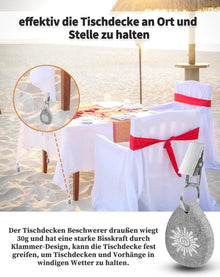 Tischdeckenbeschwerer Naturstein 10 Stück Outdoor