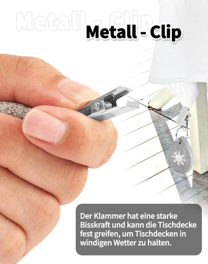 10 Stück Tischdeckenbeschwerer aus Naturstein für draußen, Tischdeckenhalter Sonnenmotiv