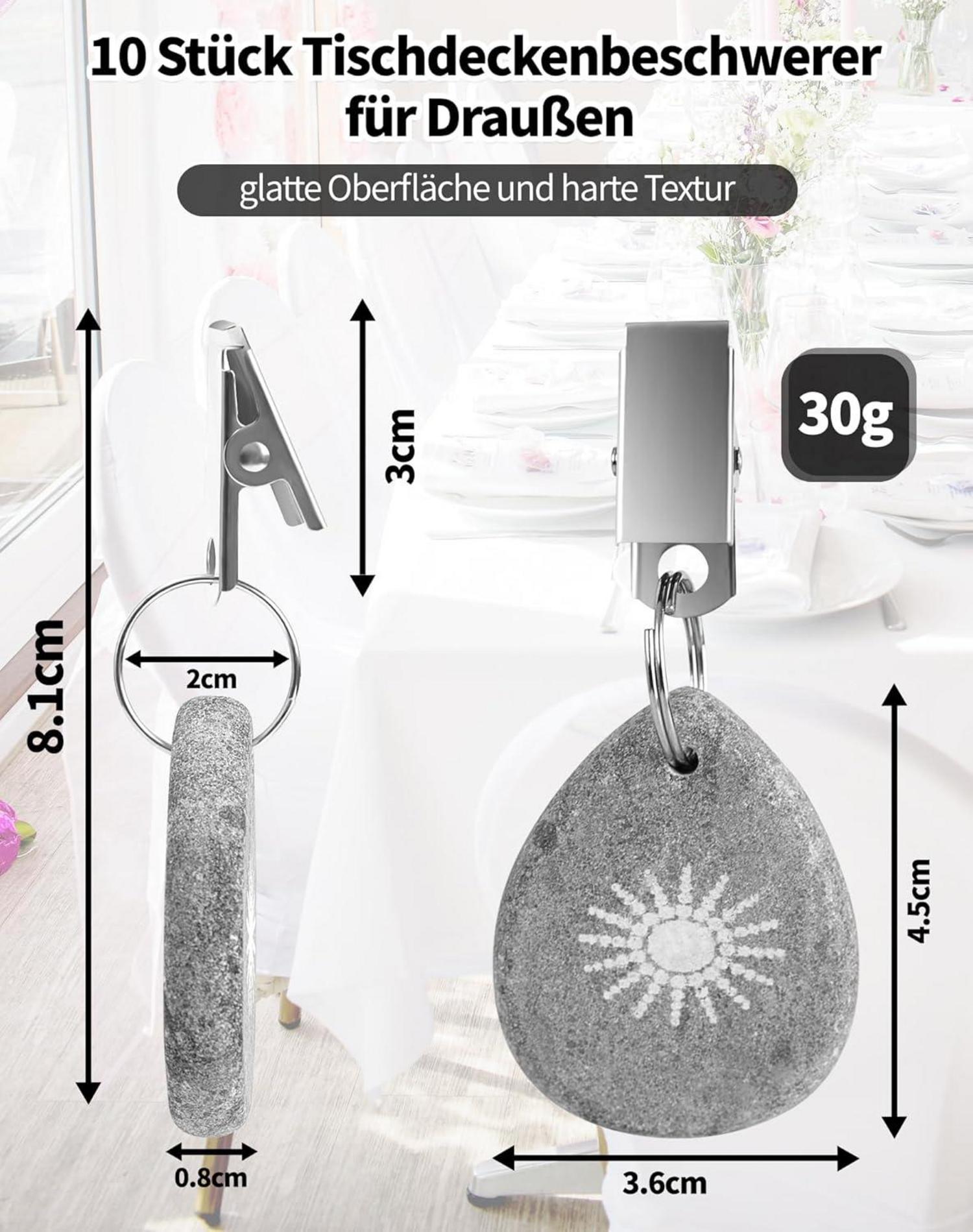 Tischdeckenbeschwerer 10 Stück Naturstein Tischdecke Gewichte Outdoor
