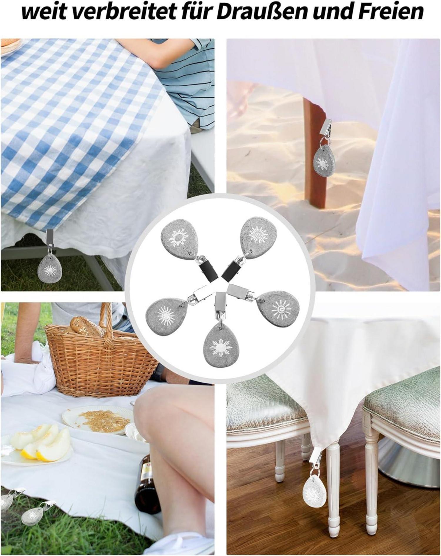 Tischdeckenbeschwerer aus Naturstein 10 Stück für Outdoor Party Camping Hochzeit