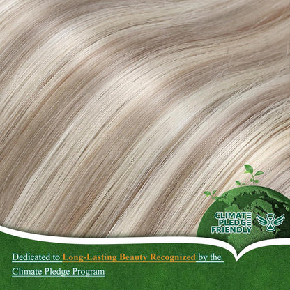 Echthaar Wire Extension Braun Aschblond Platinblond 40cm