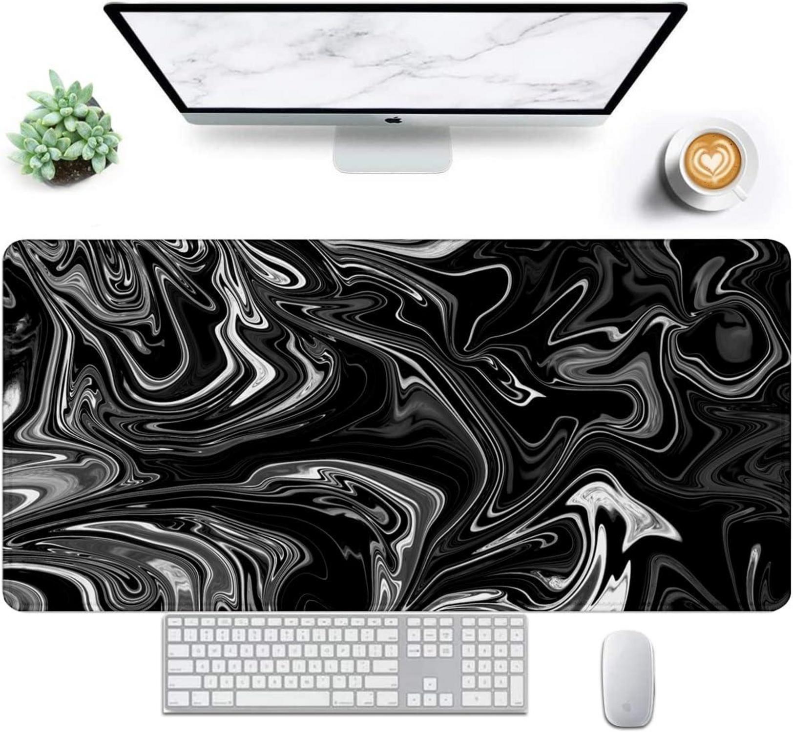 Gaming Mauspad XXL 800x300mm Flüssigmetall Vernähte Kanten