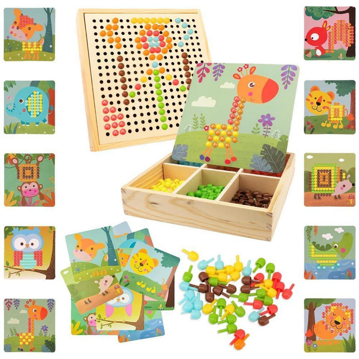 Mosaik Steckspiel für Kinder – Bastelset mit 240 Perlen