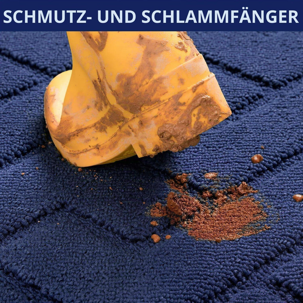 Fußmatte Innen Außen Waschbar Blau 119x180cm – Rutschfest & Saugfähig