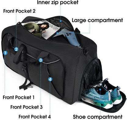 Faltbare Reisetasche 80L Große Leichte Sporttasche mit