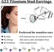 6Pairs G23 Titan Ohrstecker Zirkonia Hypoallergen