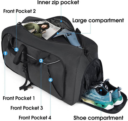 Faltbare Reisetasche 100L mit Schuhfach für Herren