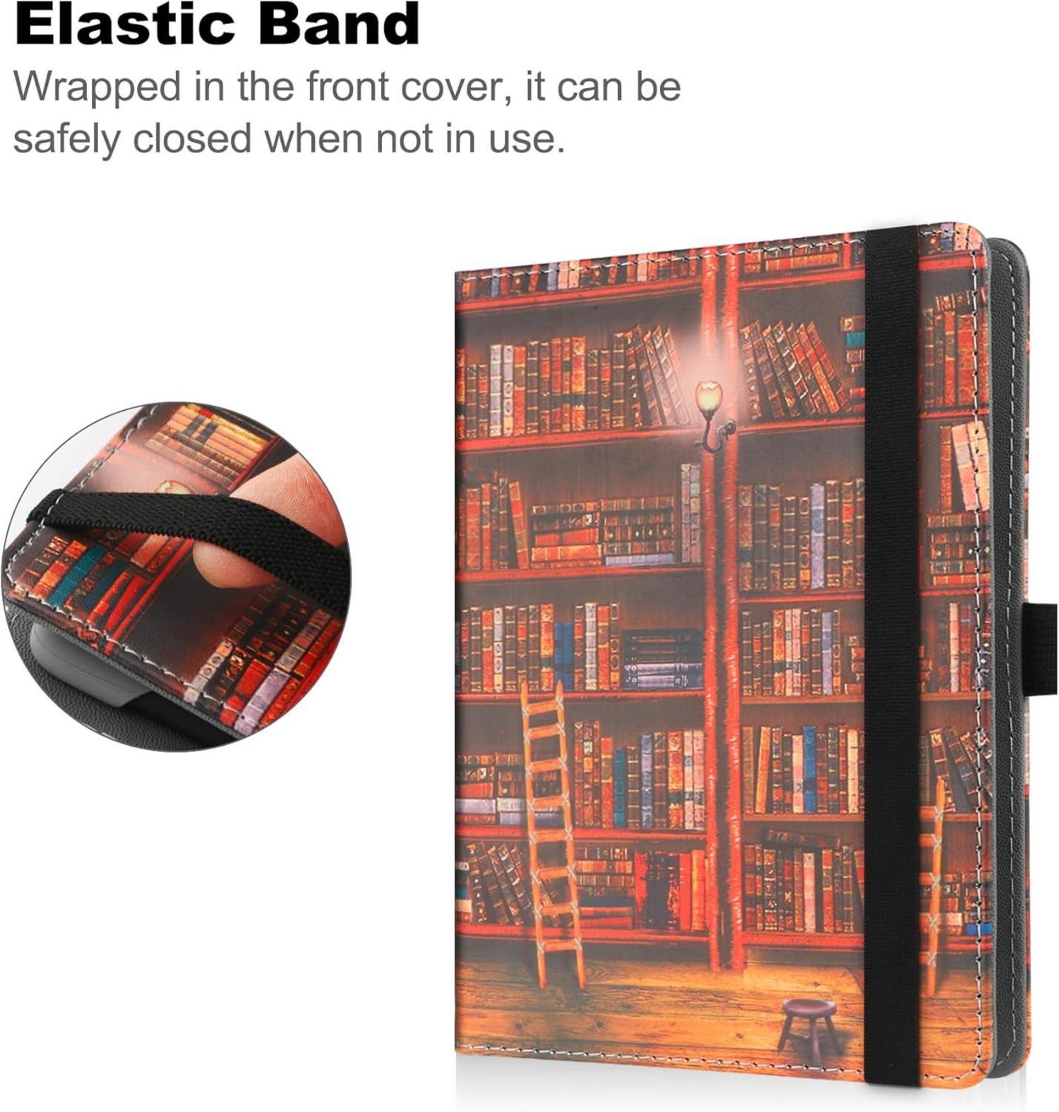 HGWALP Universal eReader Hülle 6-6.8 Zoll PU Leder Ständer, Handschlaufe