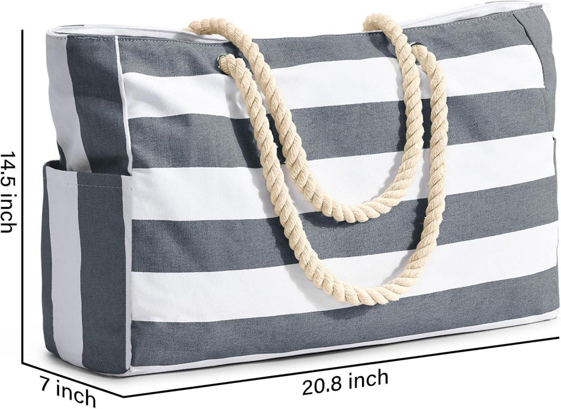 Wasserdichte Strandtasche XXL für Damen - Große Umhängetasche mit Reißverschluss & Flaschentaschen
