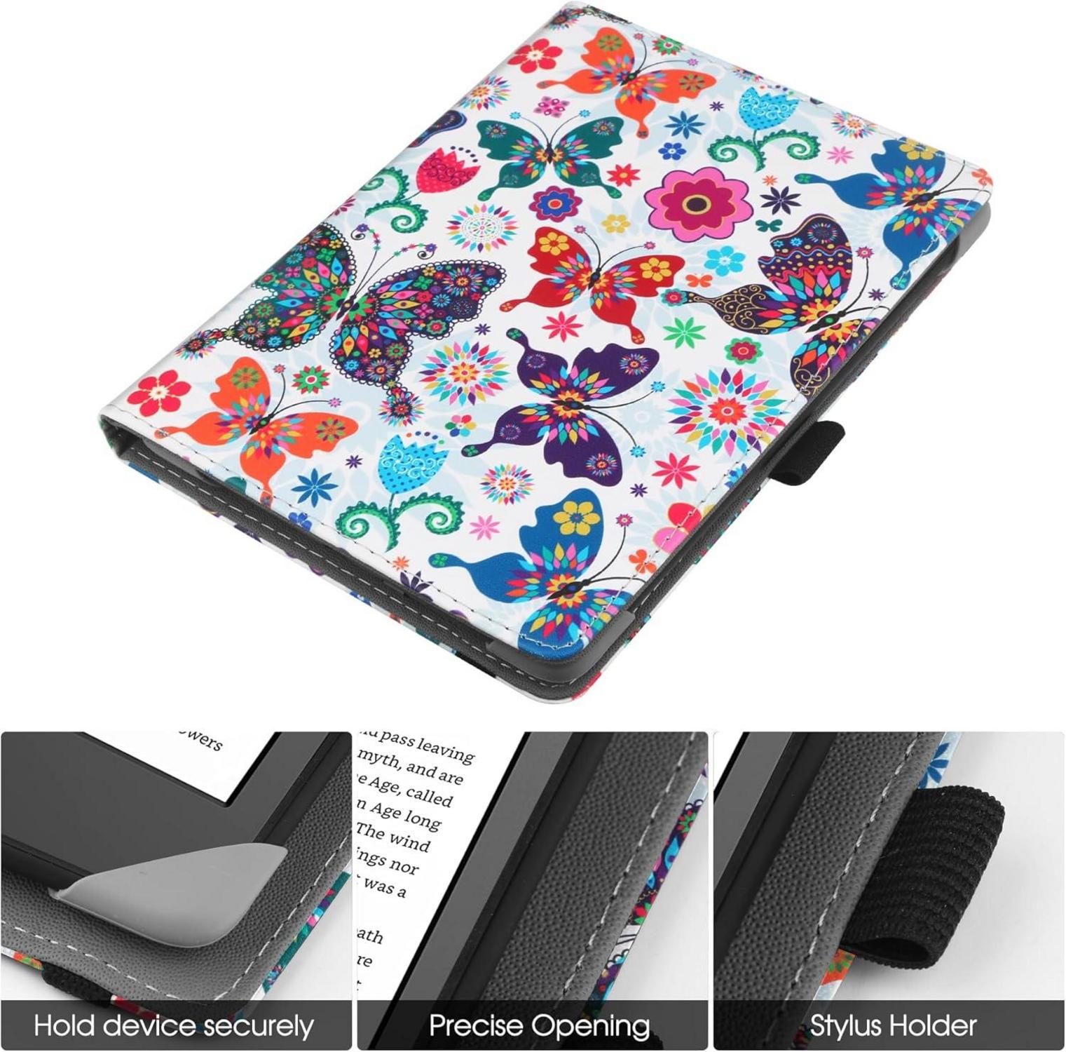 Universal eReader Hülle 6-6.8 Zoll PU Leder Ständer Cover Handschlaufe Blau