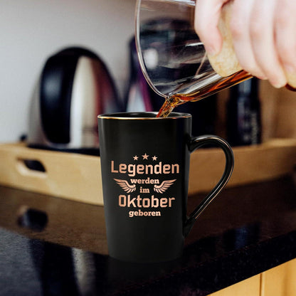 Joymaking 400ml Marmor Kaffeetasse Legenden Oktober SchwarzIdeal für Geburtstagsgeschenk