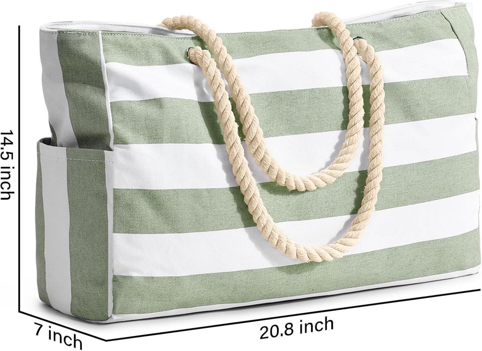 Strandtasche Groß Canvas Tote Bag Damen Handtasche Wasserdicht 20.8 x 14.5 x 7 Zoll