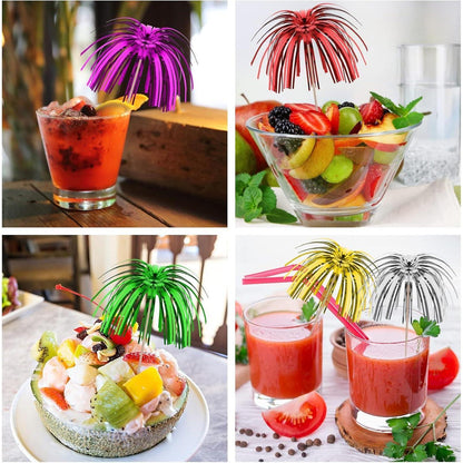 50 Stück Cocktailspieße Cocktailschirmchen Bunte Deko Drink