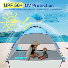 Strandmuschel UV Schutz 3-4 Personen UPF 50+ Strandzelt