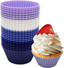 Silikon Backform Muffinförmchen antihaftbeschichtet lila - 24er Set