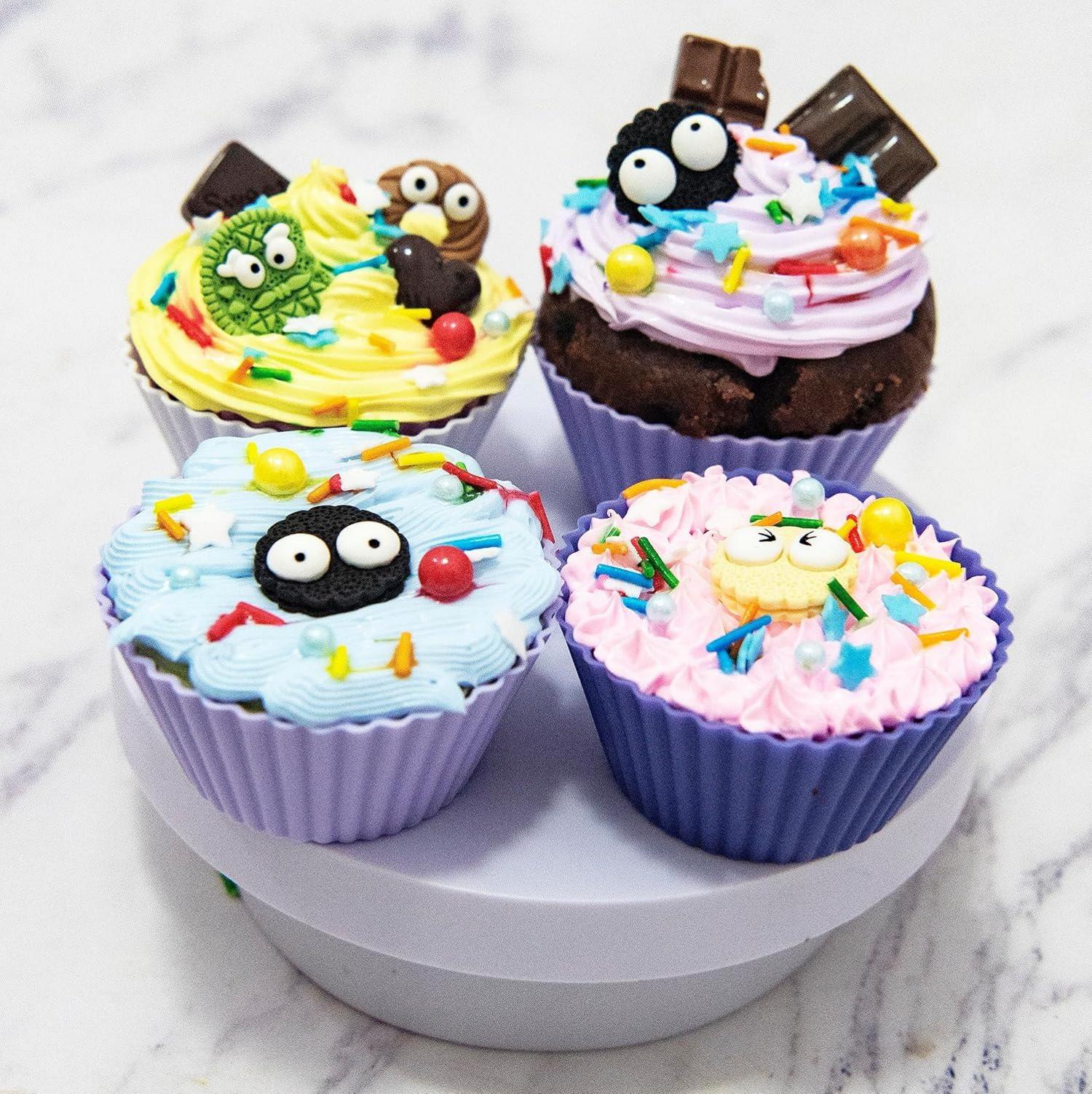 Silikon Muffinförmchen Set 24 Stück - BPA-frei, Antihaftbeschichtet, Wiederverwendbar, Ø 7cm