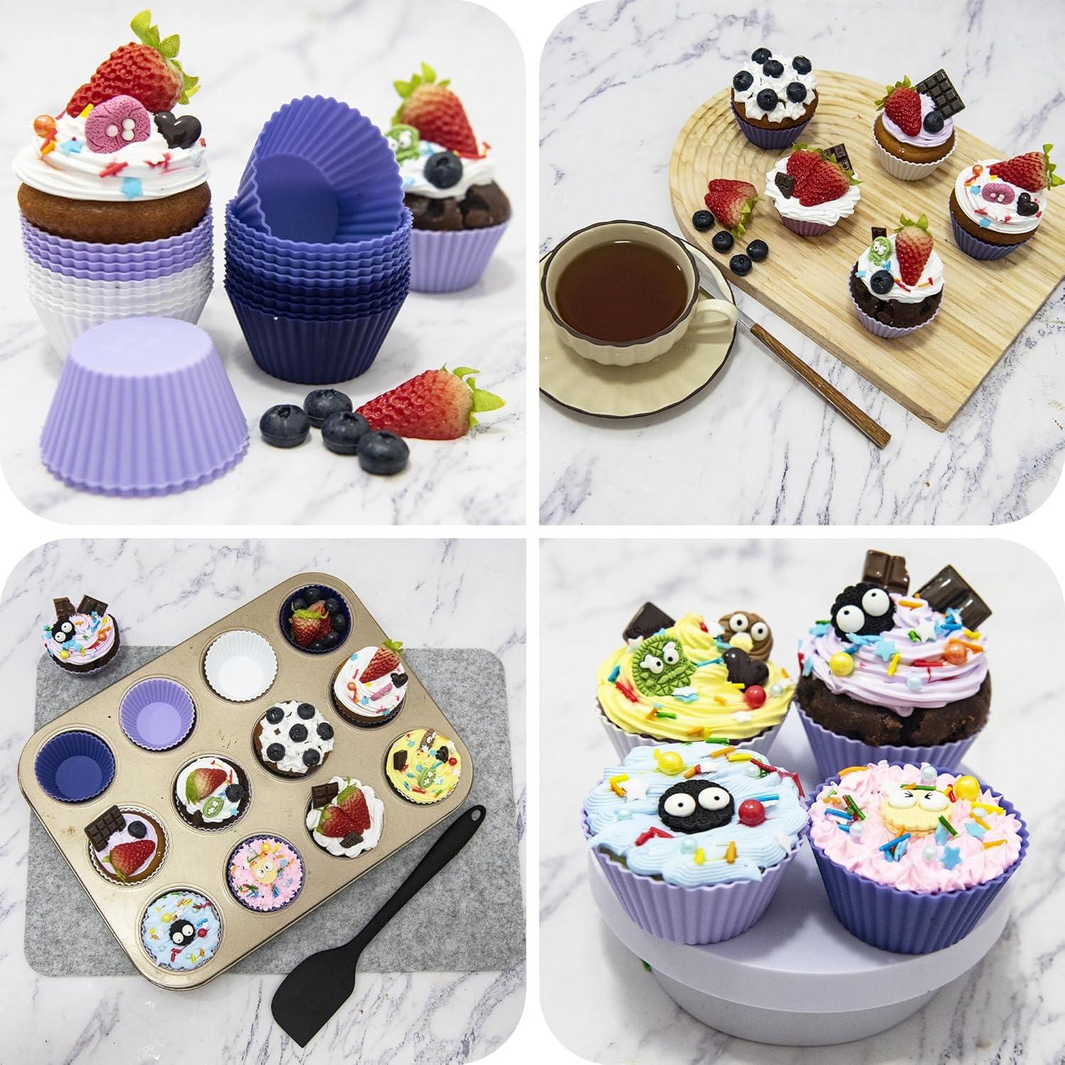 24er Set Silikon Muffinförmchen Cupcake Backform BPA-frei