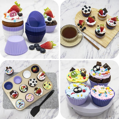 24er Set Silikon Muffinförmchen Cupcake Backform BPA-frei