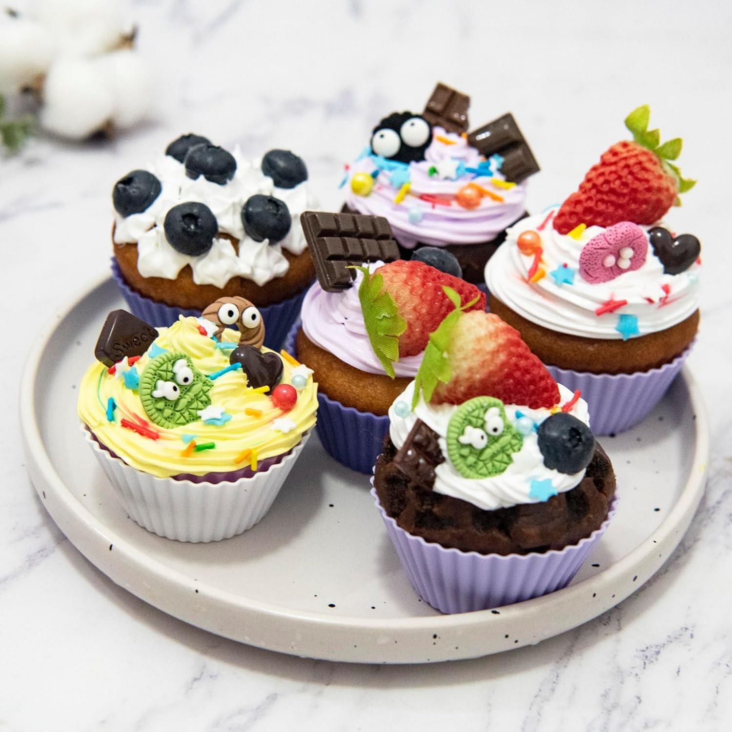 24er Set Silikon Muffinförmchen Cupcake Backform BPA-frei