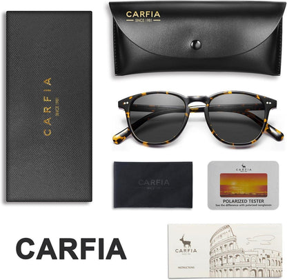 CARFIA Damen Sonnenbrille Polarisiert Vintage Acetatrahmen inkl Etui