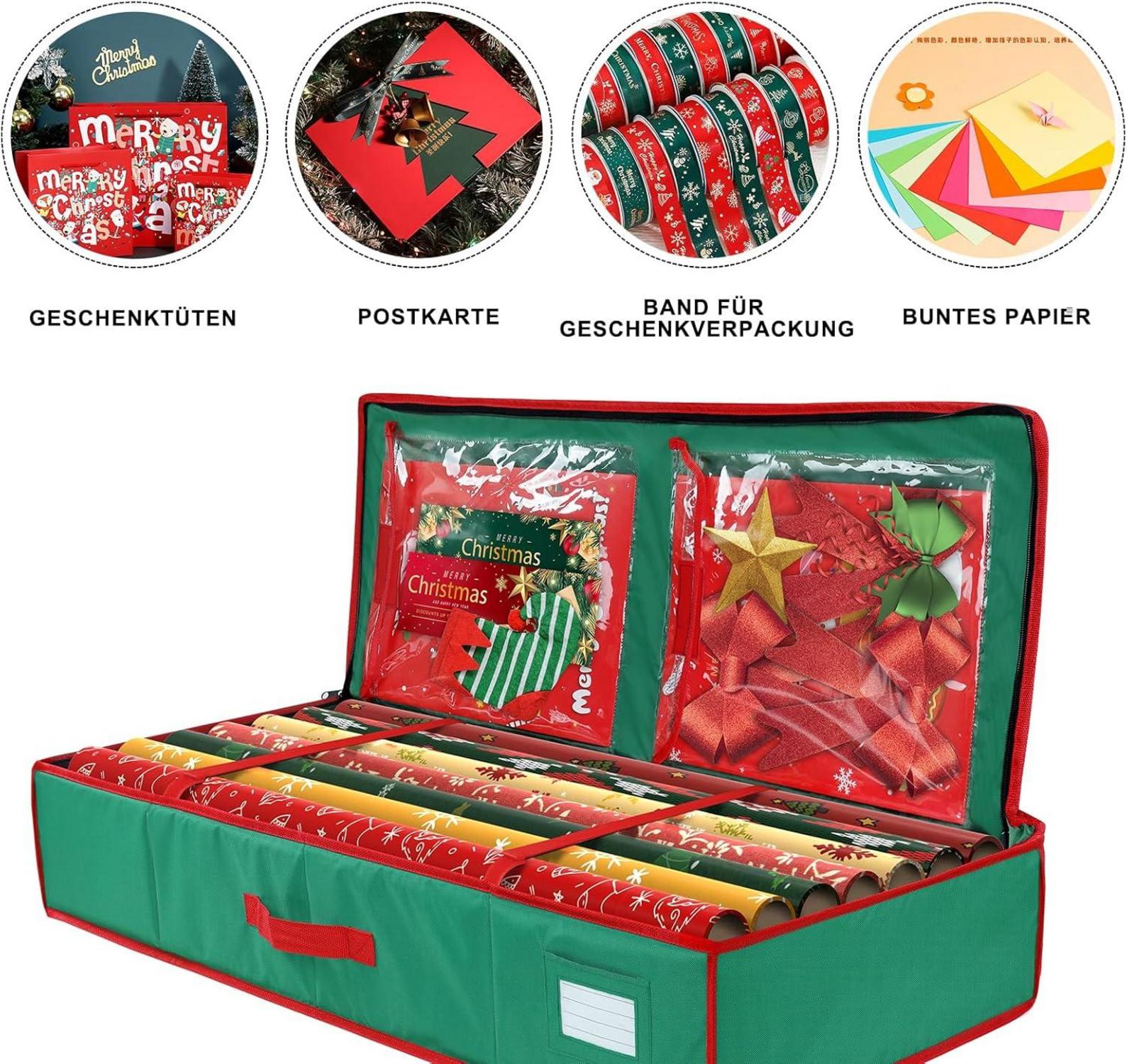 Lagerbox für Geschenkpapier 83x36x12cm Faltbar Stabil Oxford Stoff