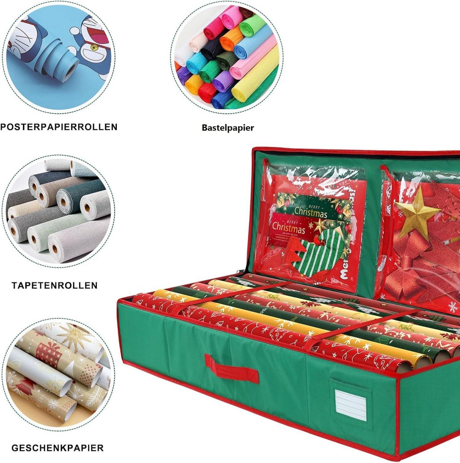 Geschenkpapier Aufbewahrung Stabil-83×36×12cm Box