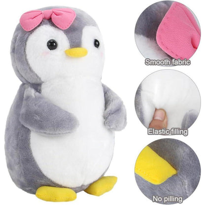 Kuscheltier Pinguin mit Schleife, 25 cm - Flauschiges Stofftier Geschenk für Mädchen