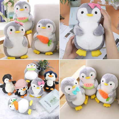 Kuscheltier Pinguin mit Schleife, 25 cm - Flauschiges Stofftier Geschenk für Mädchen
