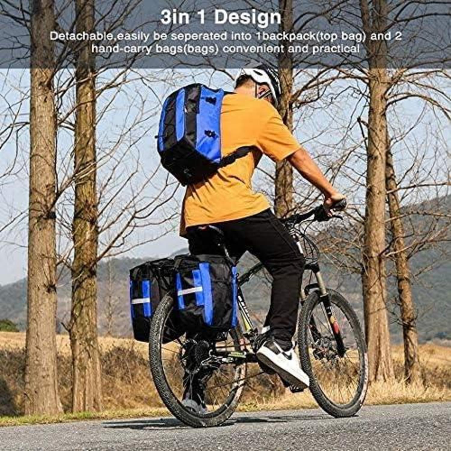 Fahrradtaschen 3-in-1 Gepäckträger 70L wasserdicht Blau