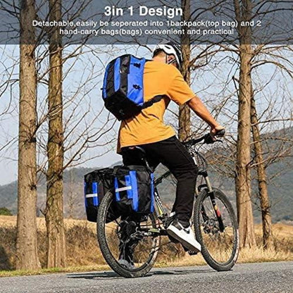 Fahrradtaschen 3-in-1 Gepäckträger 70L wasserdicht Blau