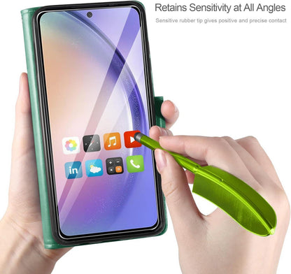 Samsung Galaxy A54 5G Leder Flip Wallet Hülle mit Schutzfolie Hellgrün