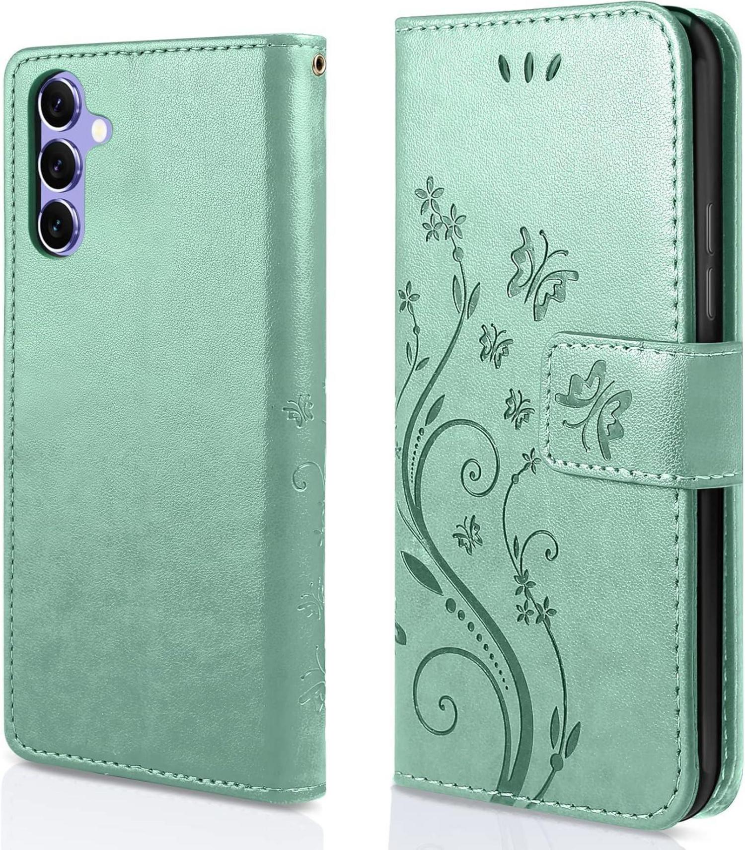 Lederhülle für Samsung Galaxy A54 5G Flip Wallet Case Hellgrün