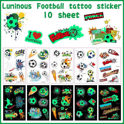 Fußball Leucht Tattoos Kinder 10 Blätter Jungen Geschenke Mitgebsel