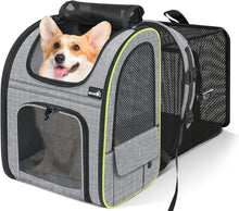 Hunderucksack Erweiterbar Faltbar Katzenrucksack Netzfenster XL Grau