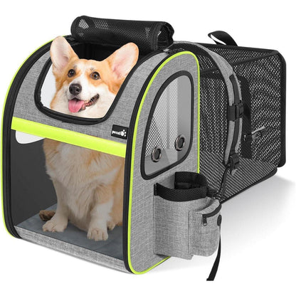 Erweiterbarer Haustier-Rucksack XL für Hunde & Katzen mit Fenster