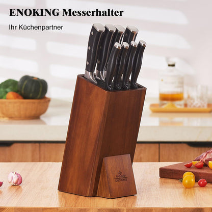 Messerblock Akazienholz Universal Messerhalter abnehmbaren Borsten