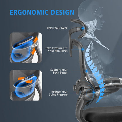 Ergonomischer Bürostuhl mit verstellbarer Kopfstütze