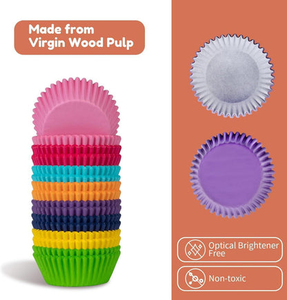 400er Set Cupcake Förmchen Papier 5cm Standard Rainbow Oilproof