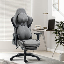 Ergonomischer Gaming Stuhl Stoff mit Massage Grau
