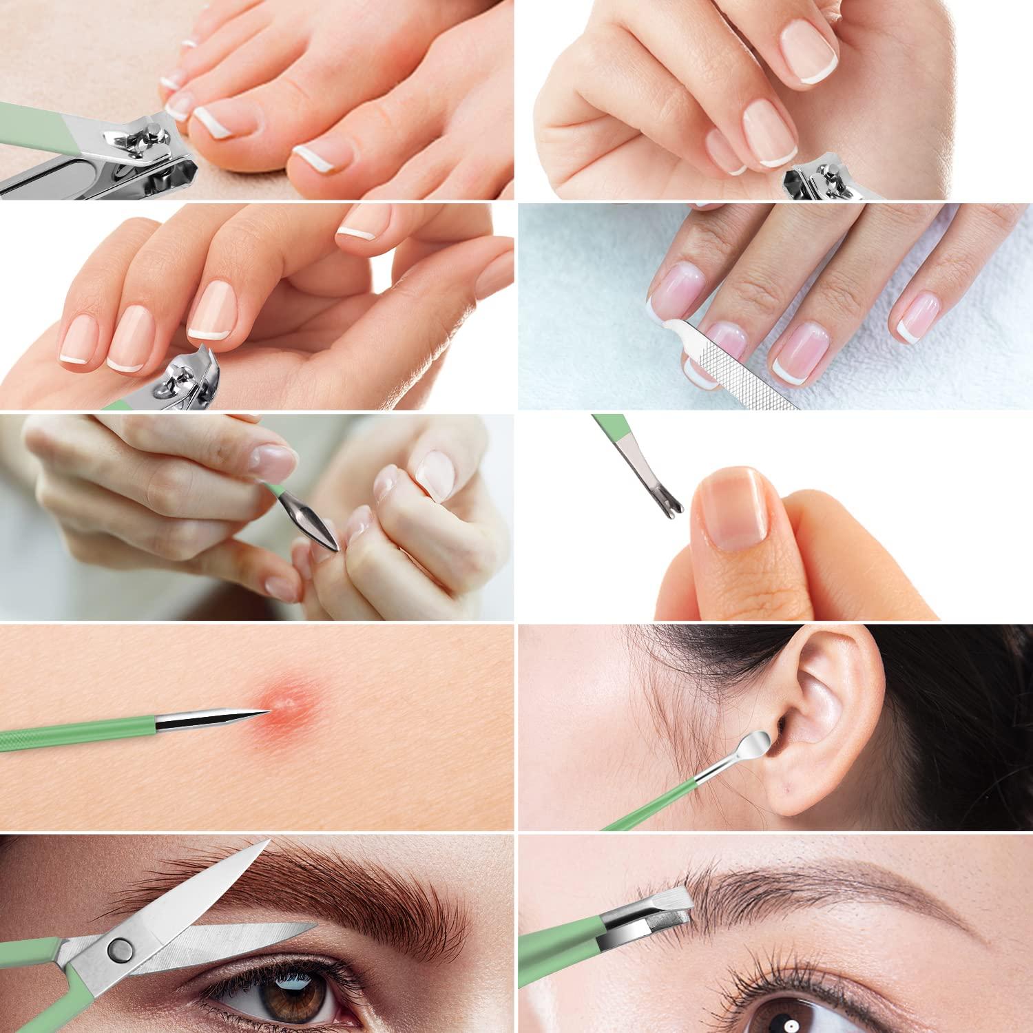 Maniküre Pediküre Set 10-teilig Nagelpflege-Kit grün Beauty-Set