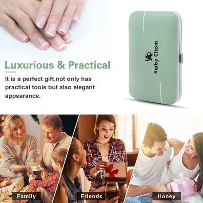 Maniküre Pediküre Set 10-teilig Nagel Schere Nagelpflege Nageletui Reise Beauty