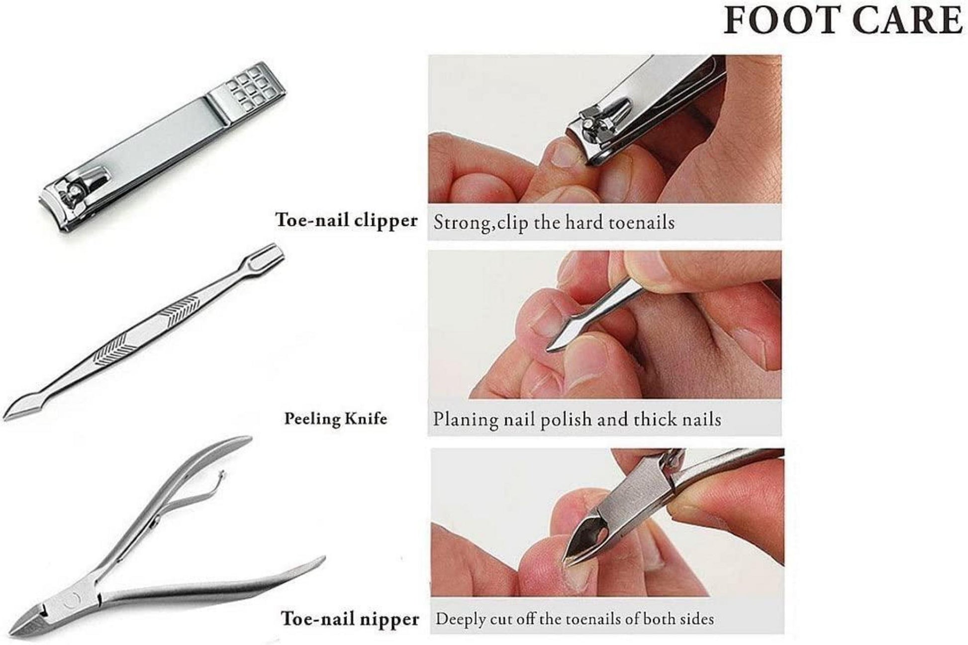 Maniküre Pediküre Set Edelstahl Nagelpflege Werkzeuge - Reise Grooming
