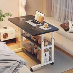 Mobiler Computer-Schreibtisch mit Rollen, höhenverstellbar, 80x40 cm