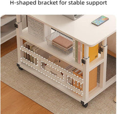 Mobiler Computer-Schreibtisch mit Rollen, höhenverstellbar, 80x40 cm