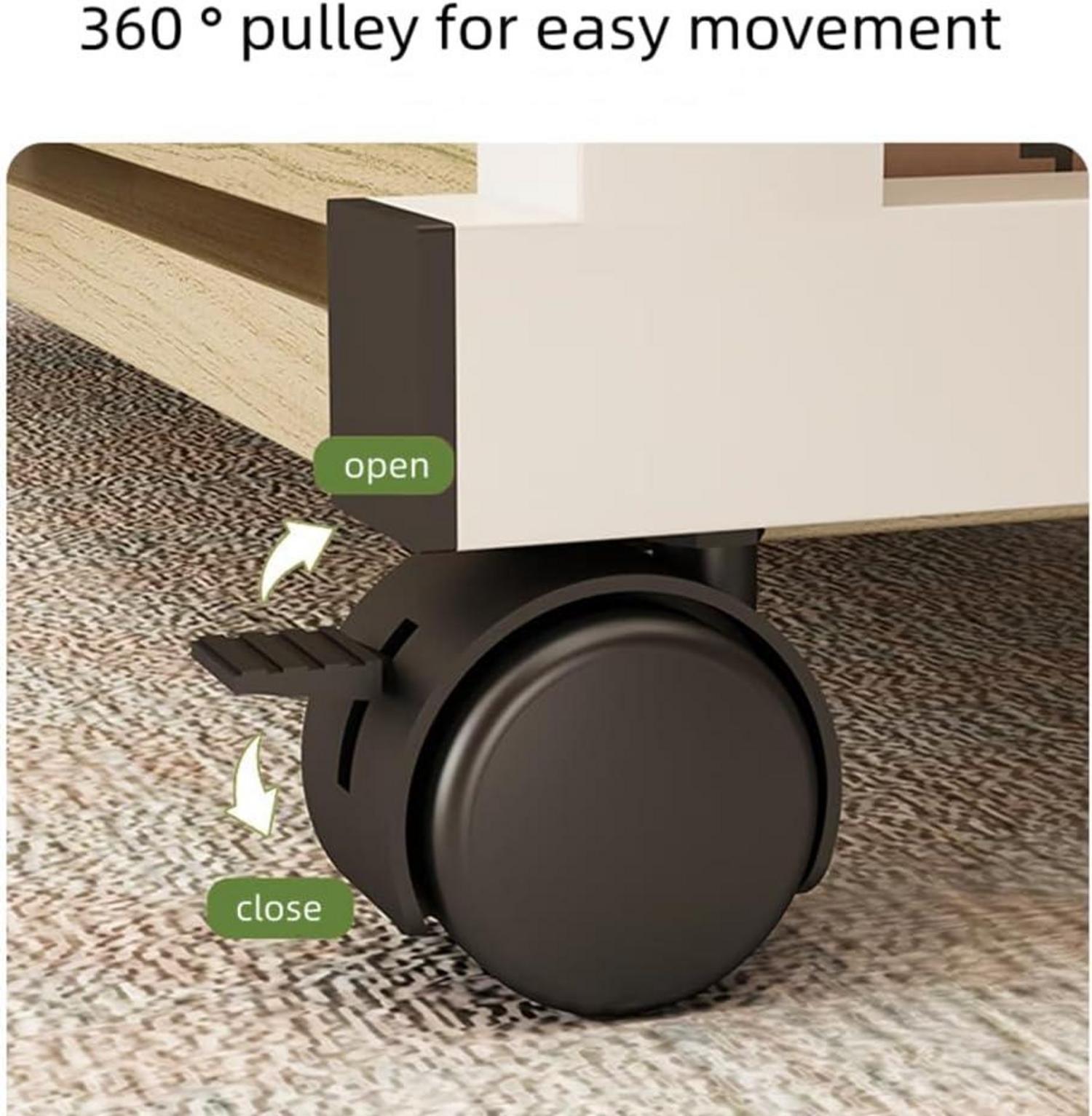 Mobiler höhenverstellbarer Schreibtisch auf Rollen, 80x40x60–90